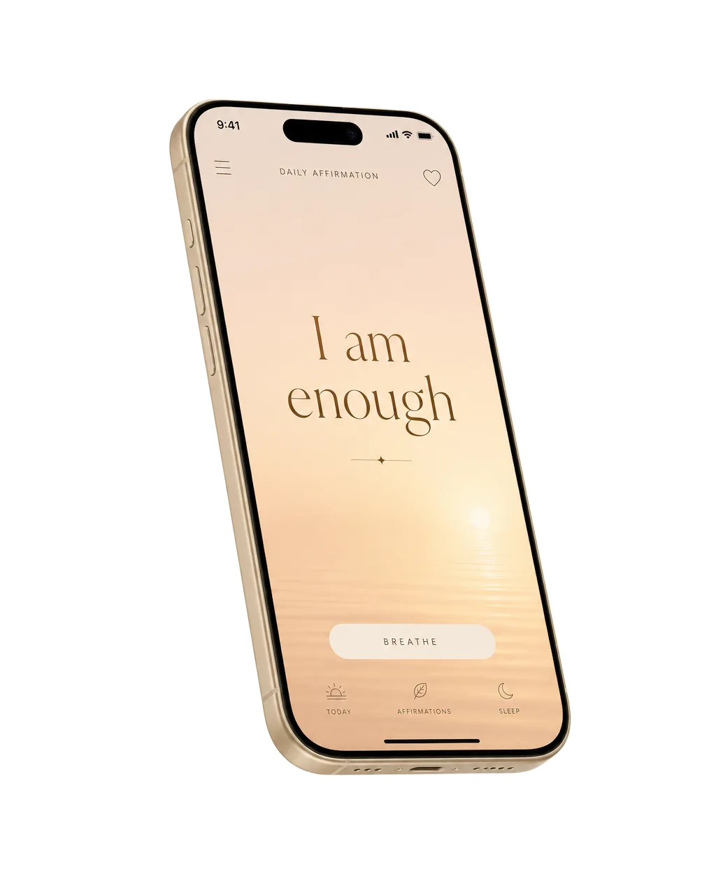My Best Day app showing the affirmation I am enough